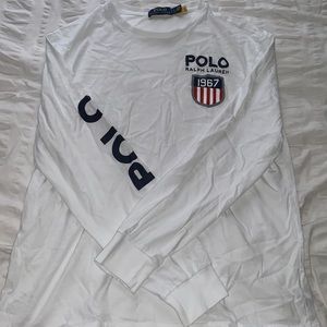 White Longsleeve Polo Tee